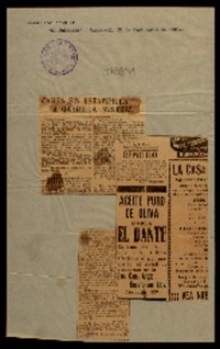 Carta sin estampilla a Gabriela Mistral