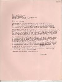[Carta] [1959, Estados Unidos] [a] Dr. Agusto Bobonis, Decano interino, Escuela Superior de la Universidad Río Piedras, Puerto Rico