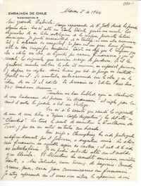 [Carta] 1944 mar. 5, Washington [a] Gabriela Mistral