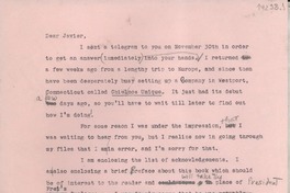 [Carta] [Estados Unidos [a] Dear Javier