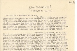 [Carta] 1933 jun. 10, México [a] Gabriela Mistral