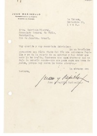 [Carta] 1943 nov. 10, La Habana [a] Gabriela Mistral, Petrópolis, Río de Janeiro, Brasil