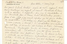 [Carta] 1949 jun. 4, New Delhi [a] Gabriela Mistral