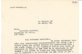 [Carta] 1953 abr. 10, La Habana [a] Gabriela Mistral, New York