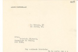 [Carta] 1953 abr. 10, La Habana [a] Gabriela Mistral, New York