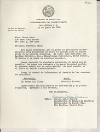 [Carta] 1960 jun. 25, [Rio Piedras, Puerto Rico] [a] Miss Doris Dana, New York, New York