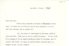 [Carta] [1948?] mars 31, [EE.UU.] [a] Gabriela [Mistral]