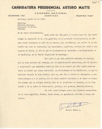 [Carta] 1952 ago. 16, Santiago [a] Gabriela Mistral, Nápoles