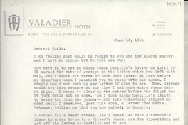 [Carta] 1963 June 14, [Roma, Italia] [a] Dearest Doris