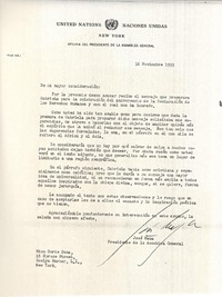 [Carta] 1955 nov. 16, New York, [Estados Unidos] [a] Miss Doris Dana, 15 Spruce Street, Roslyn Harbor, L. I., New York