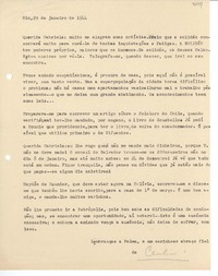 [Carta] 1944 jan. 29, Rio, [Brasil] [a] Gabriela [Mistral]