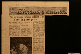 "Es un alma de romance español y de cantiga portuguesa" dice Gabriela Mistral en el prólogo a "Encrucijada", libro de poemas de María Teresa Llona, que acaba de aparecer