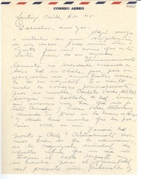 [Carta] 1945 nov., Santiago, Chile [a] Gabriela Mistral