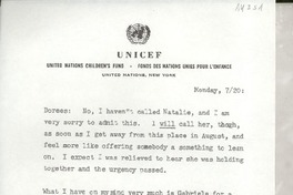 [Carta] Monday, 20 July [1971], United Nations, New York, [EE.UU.] [a] Dorees
