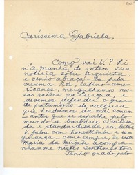 [Carta] 1943 set. 27, Rio [de Janeiro] [a] Gabriela Mistral