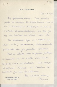 [Carta] [Santiago, Chile] [a] Muy apreciada Doris