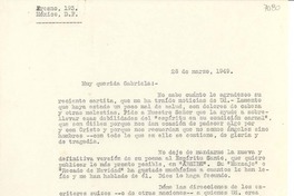 [Carta] 1949 mar. 28, México D.F. [a] Gabriela [Mistral], [México]