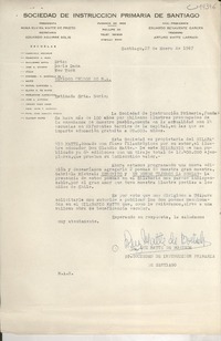 [Carta] 1967 ene. 27, Santiago, [Chile] [a] Srta. Doris Dana, New York, Estados Unidos de N. A.