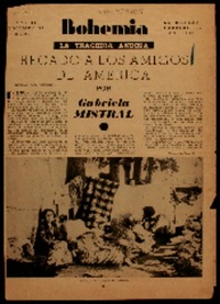 Recado a los amigos de América la tragedia andina