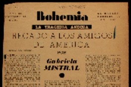 Recado a los amigos de América la tragedia andina