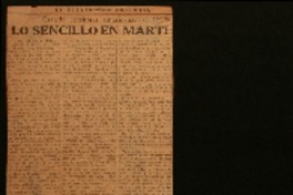 Lo sencillo en Martí