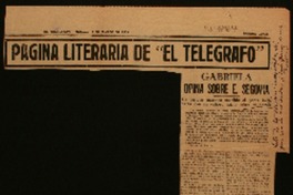 Gabriela opina sobre E. Segovia la insigne maestra escribió al poeta bella carta con su valioso juicio sobre su poesía