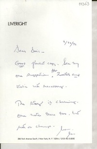 [Carta] 1972 Mar. 30, [New York, Estados Unidos] [a] Dear Doris