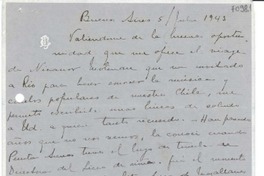 [Carta] 1943 jul. 5, Buenos Aires [a] Gabriela Mistral