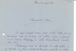 [Carta] 1933 abr. 14, Paris [a] [Gabriela Mistral]