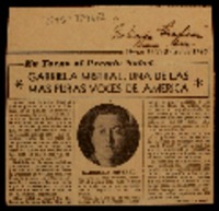 Gabriela Mistral, una de las mas puras voces de América en torno al Premio Nobel