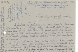 [Carta] 1939 dic. 27, Paris, [Francia] [a] [Gabriela Mistral]