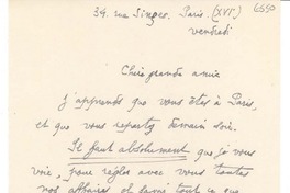 [Carta] Paris, [Francia] [a] [Gabriela Mistral]