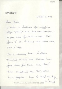[Carta] 1972 Oct. 15, [New York, Estados Unidos] [a] Dear Doris