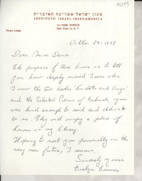 [Carta] 1972 Oct. 24, [New York, Estados Unidos] [a] Dear Miss Dana
