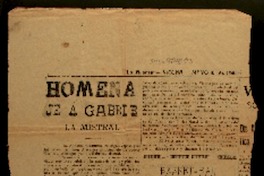 Homenaje a Gabriela Mistral