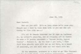 [Carta] 1973 June 30, [EE.UU.] [a] Dear Isabel