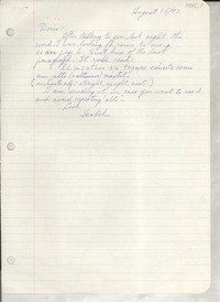 [Carta] 1973 Aug. 15, [EE.UU.] [a] Doris [Dana], [EE.UU.]