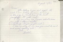 [Carta] 1973 Aug. 15, [EE.UU.] [a] Doris [Dana], [EE.UU.]
