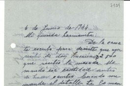 [Carta] 1944 jun. 6, [La Serena] [a] Gabriela Mistral