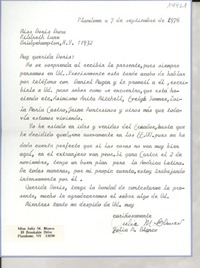 [Carta] 1976 sept. 7, 10 Brookside Drive Plandome, N. Y. 11030, [EE.UU.] [a] Ms. Doris Dana, Hildreth Lane, Bridgehampton, N.Y. 11932, [EE.UU.]