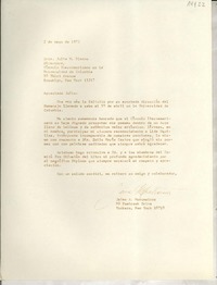 [Carta] 1972 mayo 2, 80 Pembrook Drive Yonkers, New York 10710, [EE.UU.] [a la] Srta. Julia M. Blanco, Directora, Círculo Iberoamericano en la Universidad de Columbia, 30 third Avenue Brooklyn, New York 11217, [EE.UU.]
