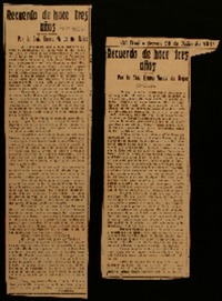 Recuerdos de hace tres años