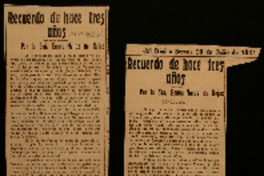 Recuerdos de hace tres años