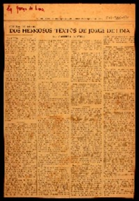 Dos hermosos textos de Jorge de Lima Noticias del Brasil