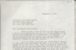 [Carta] 1972 Dec. 9, Box 784, Hildreth Lane, Bridgehampton, New York 11932, [EE.UU.] [al] Professor Mario Meza Flores, Bancroft Hall, Apt. 509, 509 West 121st Street New York, New York 10027, [EE.UU.]