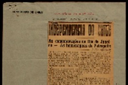 Independencia do Chile as comemorações no Rio de Janeiro : as homenagens de Petropolis.