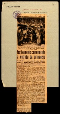Festivamente conmemorada a entrada da primavera a festa da árvore, no Jardim Botanico : Gabriela Mistral e o representante do embaixador Caffery plantam dois espécimes nacionais.