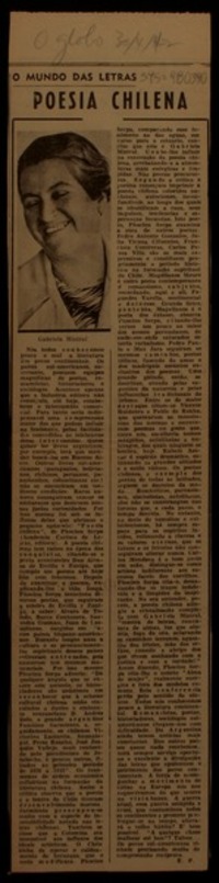 Poesia chilena o mundo das letras.