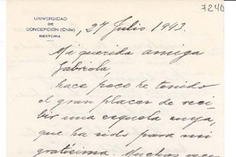 [Carta] 1943 jul. 27, Concepción [a] Gabriela Mistral