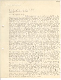 [Carta] 1933 sept. 25, Barcelona, [España] [a] Gabriela Mistral, Madrid